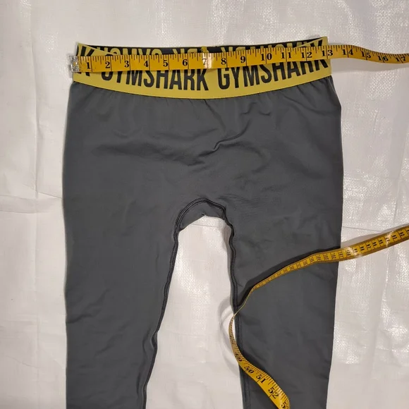 Gymshark Grey And Yellow Waistband Fit Cropped Leggings NWOT - Picture 5 of 9